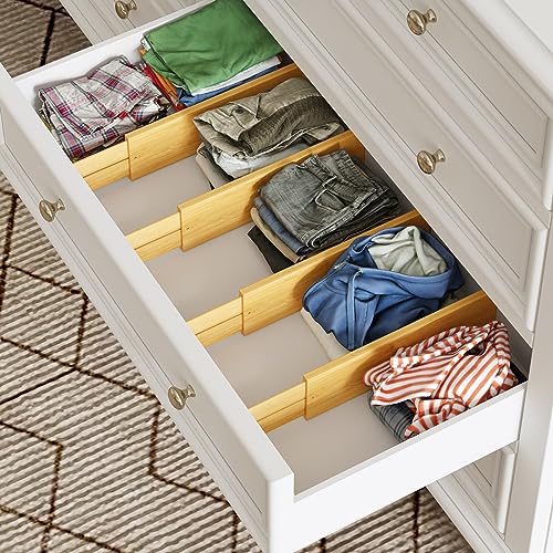 Bamboo Expandable Drawer Dividers (Natural / 4''H, 16.65''-22''L)
