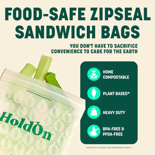 Compostable Zip Lock Sandwich Bags (100 Count)