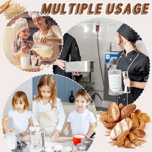 2 Pcs Handheld Batter Dispenser Squeeze Handle 4 Cups (White)