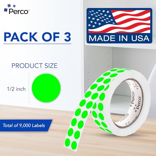 Neon Green Perforated Round Circle Dot Sticker 1 (Green - Neon / 0.5 Inch)