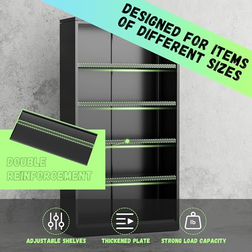 Metal Storage Cabinet (Black Green / 72")