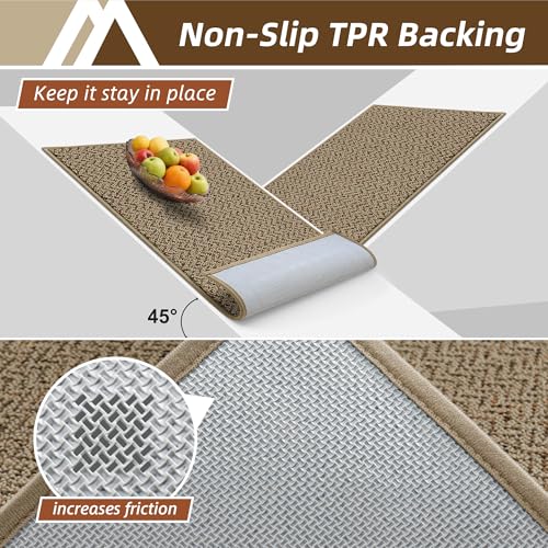 Dirt Trapper Door Mat 17"x71" Non Slip Washable Taupe (Taupe / 17" x 71")