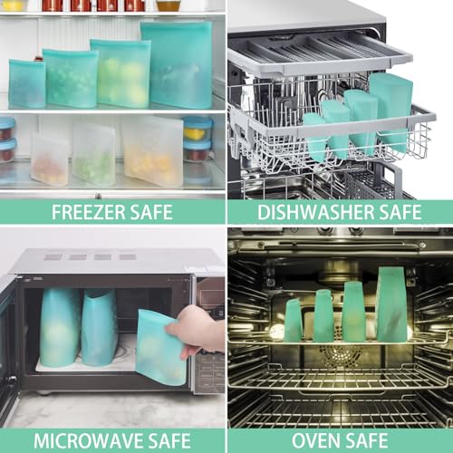Reusable Storage Bag (Aqua | XL+M+S+XS | 8 Pack)