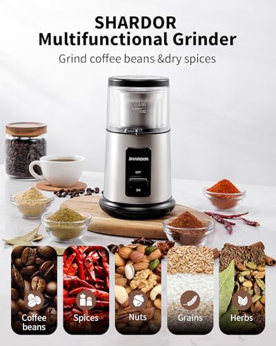 One Touch Coffee Grinder Electric (Silver / 1 BOWL)