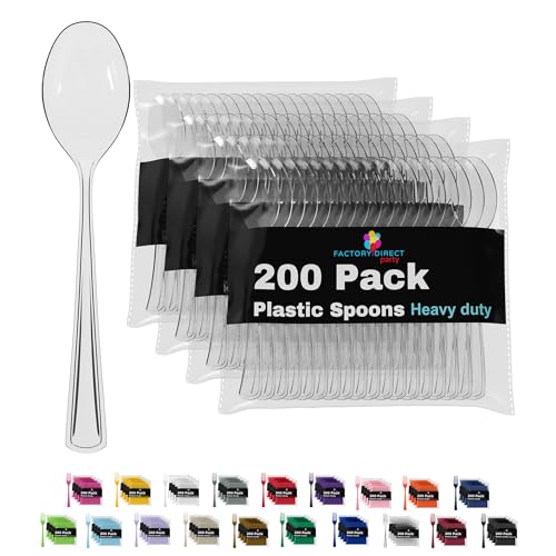 Party Solids Heavy Duty Plastic Spoons