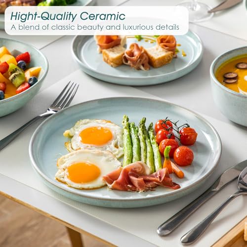ANYA 24 Pieces Plates and Bowls Set (Mint Green / 24 Pcs (Service for 6))