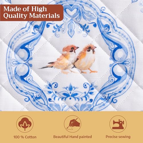Pot Holders 100% Cotton Potholders (008 - Amsterdam Canals / 8" x 8" (Pot Holder Pack of 2))