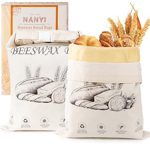 2 Pack Reusable Beeswax Bread Bags (2 Count)