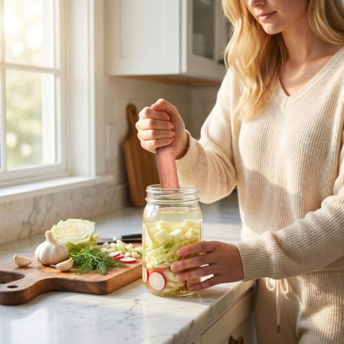 7 Inch Wooden Kimchi Sticks Food Pounder for Mason Jar Fermentation Sauerkraut Cabbage Masher Kitchen Tool
