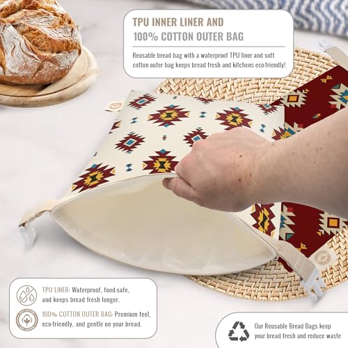 Reusable Bread Bag Set for Home Bakers (South Western)