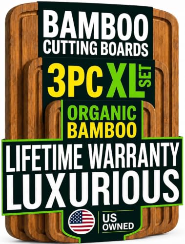LUXURIOUS Bamboo Cutting Board 3 (Carbonized Dark Brown)
