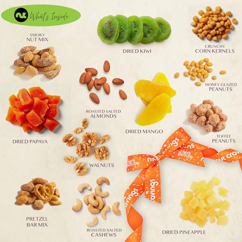 Gourmet Collection (6. Happy Birthday Dried Fruits & Nuts Wooden Tray)