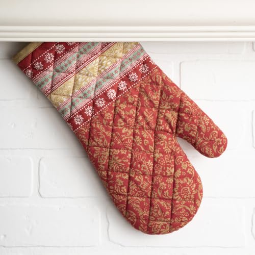 Maison d'Hermine Oven Gloves 100% Cotton Oven Mitt (067 - Sofia / 7.5" x 13" (Oven Mitt))