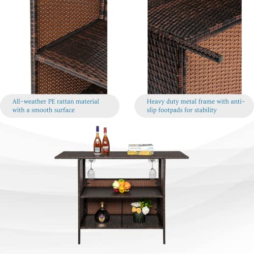 Outdoor Wicker Bar Table