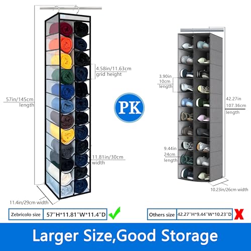 Closet Organization (White/Black / New improved-24 Pocket)