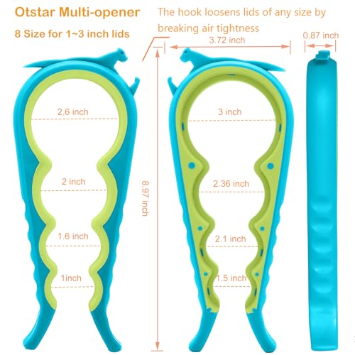 Jar Opener & Bottle Opener for Seniors with Arthritis (Blue)