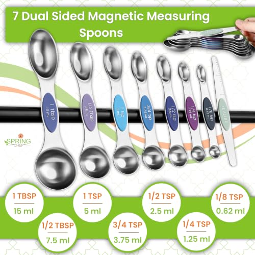 Magnetic Measuring Cups & Spoons Set of 15 (Winter Frost)