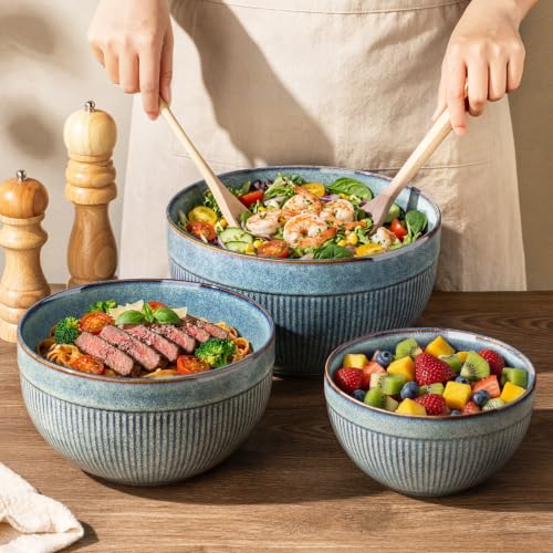 Ceramic Mixing Bowls Set of 3 (Ceylon Blue / Set of 3)