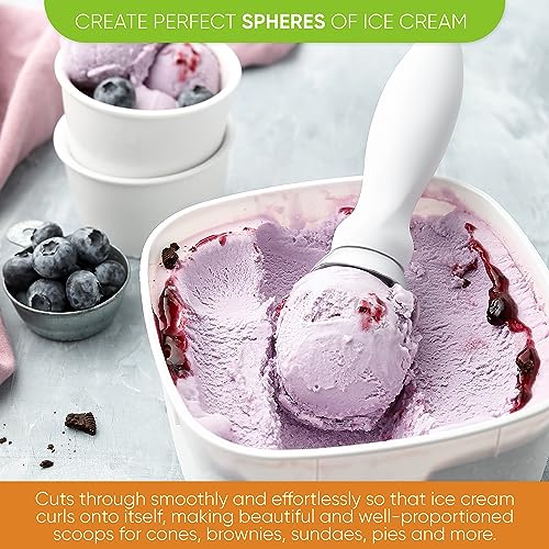 Heavy Duty Metal Ice Cream Scoop with Soft Grip Handle