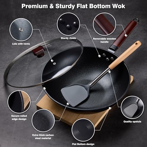 Carbon Steel Wok (Transparent/Black)