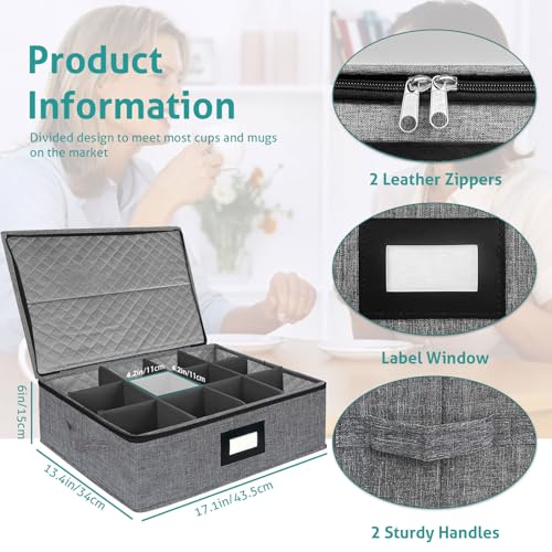 Mug and Cup Storage Box with Dividers (Mug storage Box)