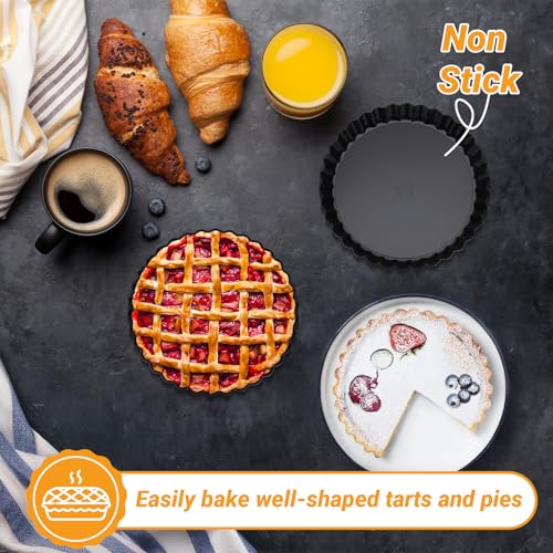 6 Inch Tart Pan (Black-Round-4 pack / 6 Inch)