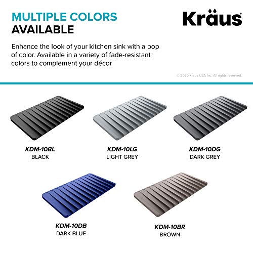 Self Draining Silicone Dish Drying Mat or Trivet for Kitchen Counter in Black (Drying Mat / Black)