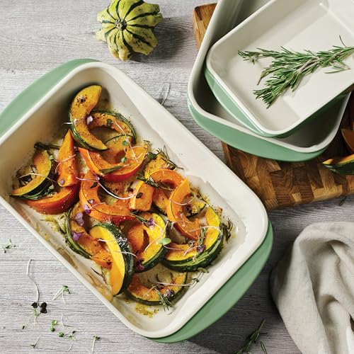 Mae 3 Pc Ceramic Porcelain Baking Pans Set (Cactus)