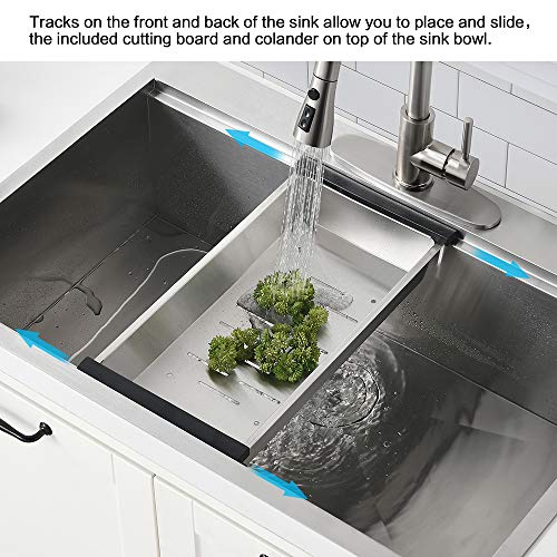30 Inch Drop In Kitchen Sink Workstation (30"x 18" x 10" / Stainless Steel)