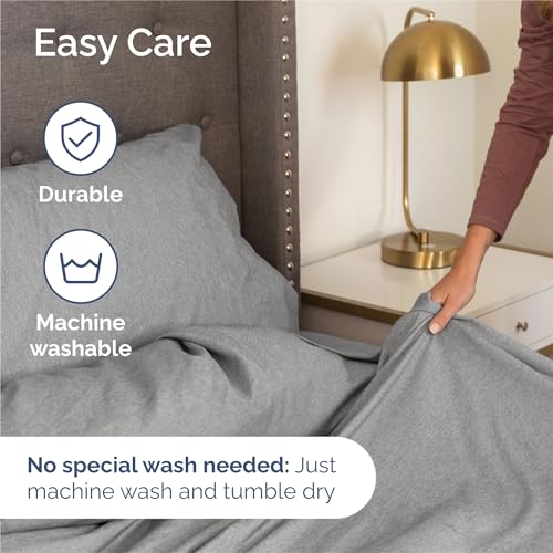 King Size 4 Piece Sheet Set (40 - Heathered Grey / King)