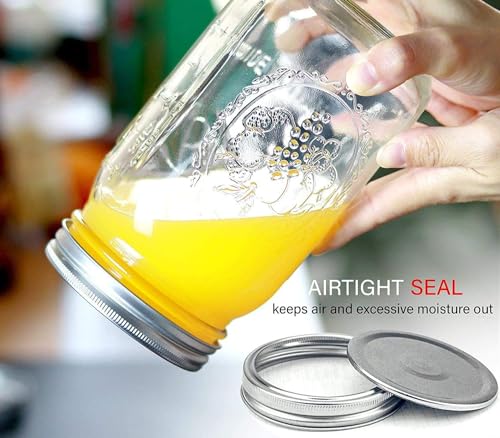 Wide Mouth Mason Jars 32 oz (32 oz-12Pack-Mason)