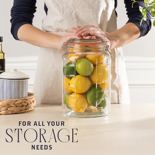 1 Gallon Glass Mason Storage Jars with Airtight Lids & Measurment Marks (Gallon Jar - Pack of 2)