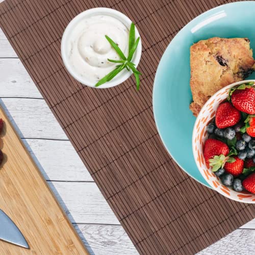 8 Pack 17.7x11.8 Bamboo Placemats (Chocolate / Set of 8)