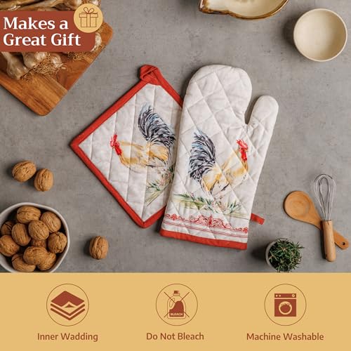 Maison d'Hermine Oven Gloves 100% Cotton Oven Mitt (009 - Campagne / 7.5" x 13" (Oven Mitt))