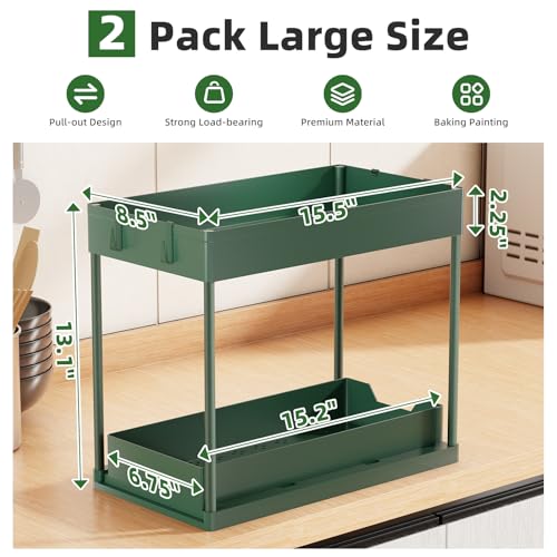 Under Sink Organizer 2 Pack (Green / 2 pack)