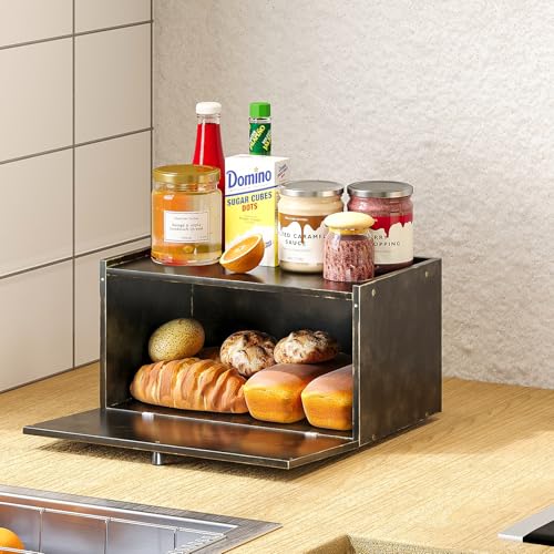 Bamboo Bread Box for Kitchen Counter Farmhouse Bread Storage Container Large Capacity Bread Storage Bin Bread Holder