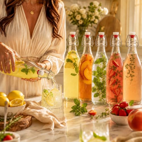 Swing Top Glass Bottles [1 Liter (2.3)