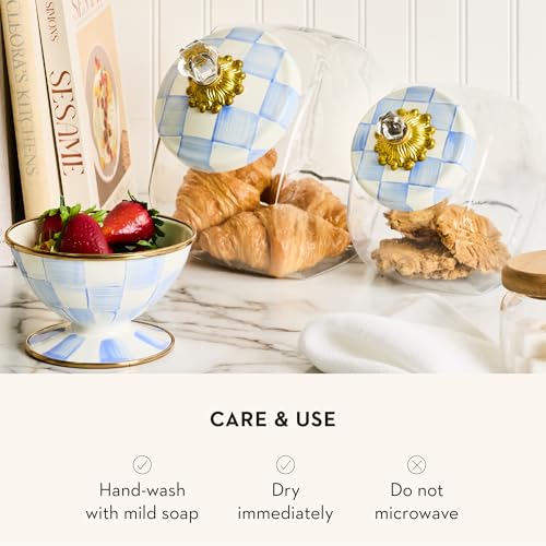 Enamel Ice Cream Bowl (Sky Check)