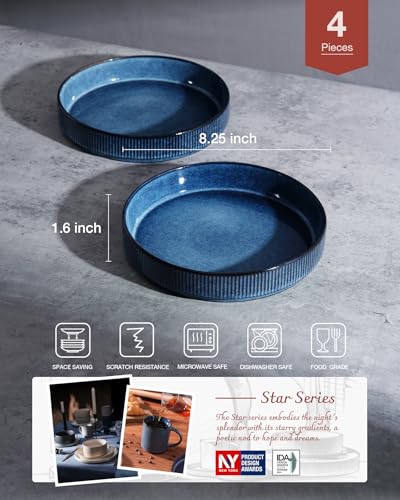 Star 8.25" Pasta Bowls Set of 4 (Nebulas Blue / 4 Pcs)