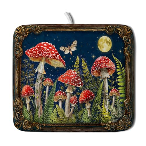 Mushroom Microfiber Dish Drying Pad Absorbent Dish Drainer Kitchen Counter Small 16 X 18 In (Funny Mushroom 829 / 18" x 16")