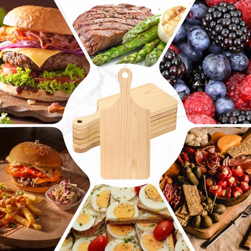 6 Pcs Wood Cutting Boards Bulk 11 Inch with Handle (11 x 5 inches)
