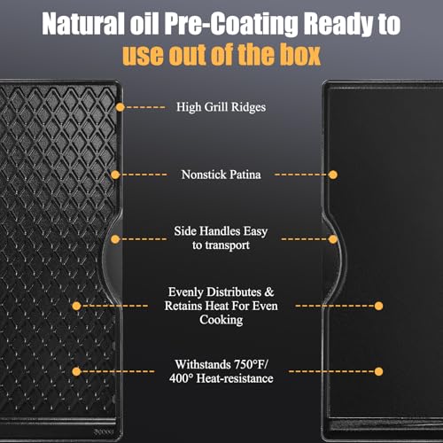 Grill Griddle for Weber Spirit E210 Spirit II E210 (17.5" x 10.2" x 1.2")