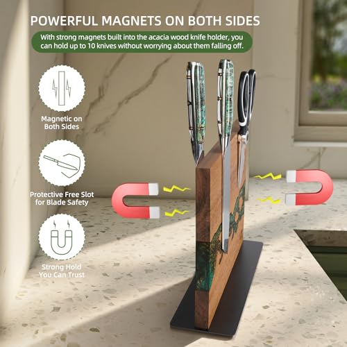 Magnetic Knife Block (Golden Green)