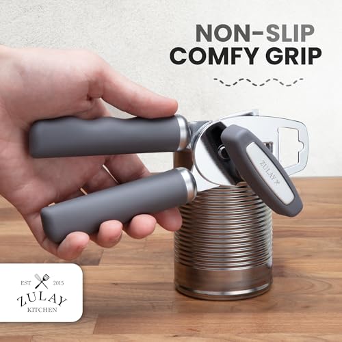 Manual Can Opener Heavy Duty Patented Stainless Steel (Stone / Comfy Grip)
