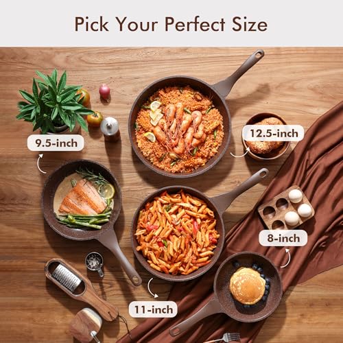 Nonstick Frying Pan Skillet (8 Inch / Toffee Brown)