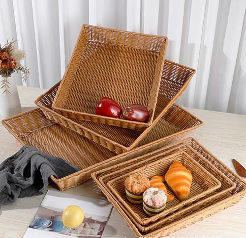 Poly Wicker Bread Basket (16 inches 2 Pack)