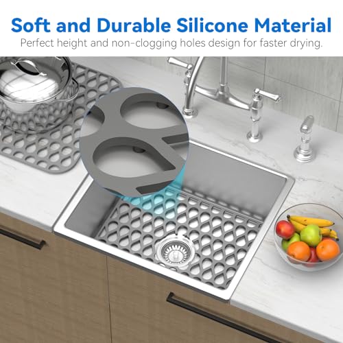 Silicone Sink Mat 2PCS TOOVEM Sink Protectors for Kitchen Sinks