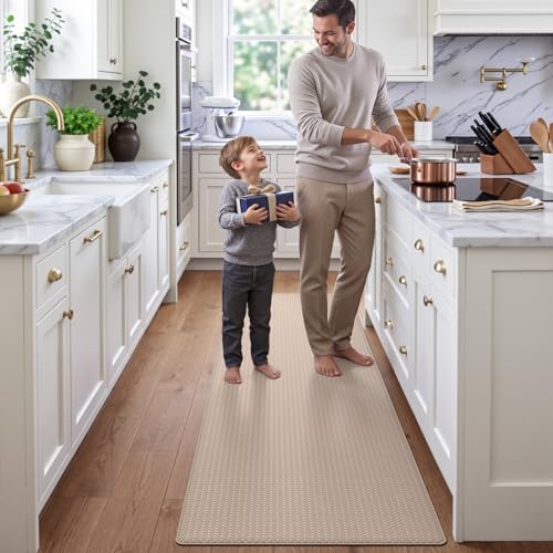 Kitchen Floor Mats Cushioned Anti Fatigue (2-beige / 59"l X 23"w X 0.4"th)