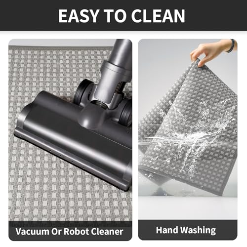 Kitchen Rugs Kitchen Mats for Floor Non Slip Washable Gray 17" x47 (5.545 Sq Ft)