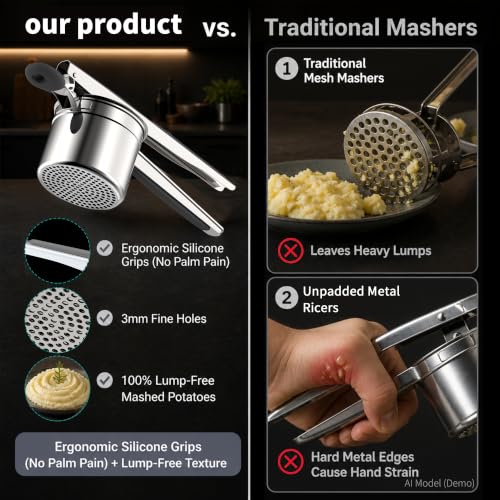 15oz Stainless Steel Potato Masher Ricer (SPR-B)